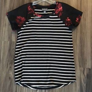Floral Raglan Stripe Tee